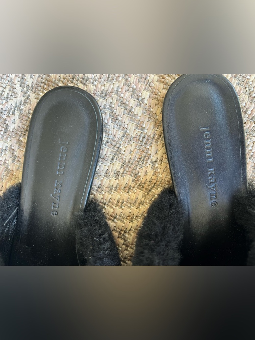 Jenni Kayne Shearling Black‎ Slip On Mules Fuzzy Womens EU 38 US 7.5 8 - Picture 3 of 10